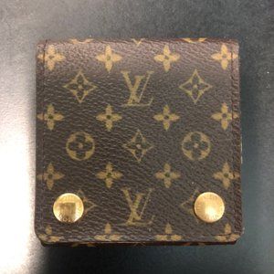 Genuine Authentic LOUIS VUITTON Monogram Folding Jewelry Case Ring Box SN0074